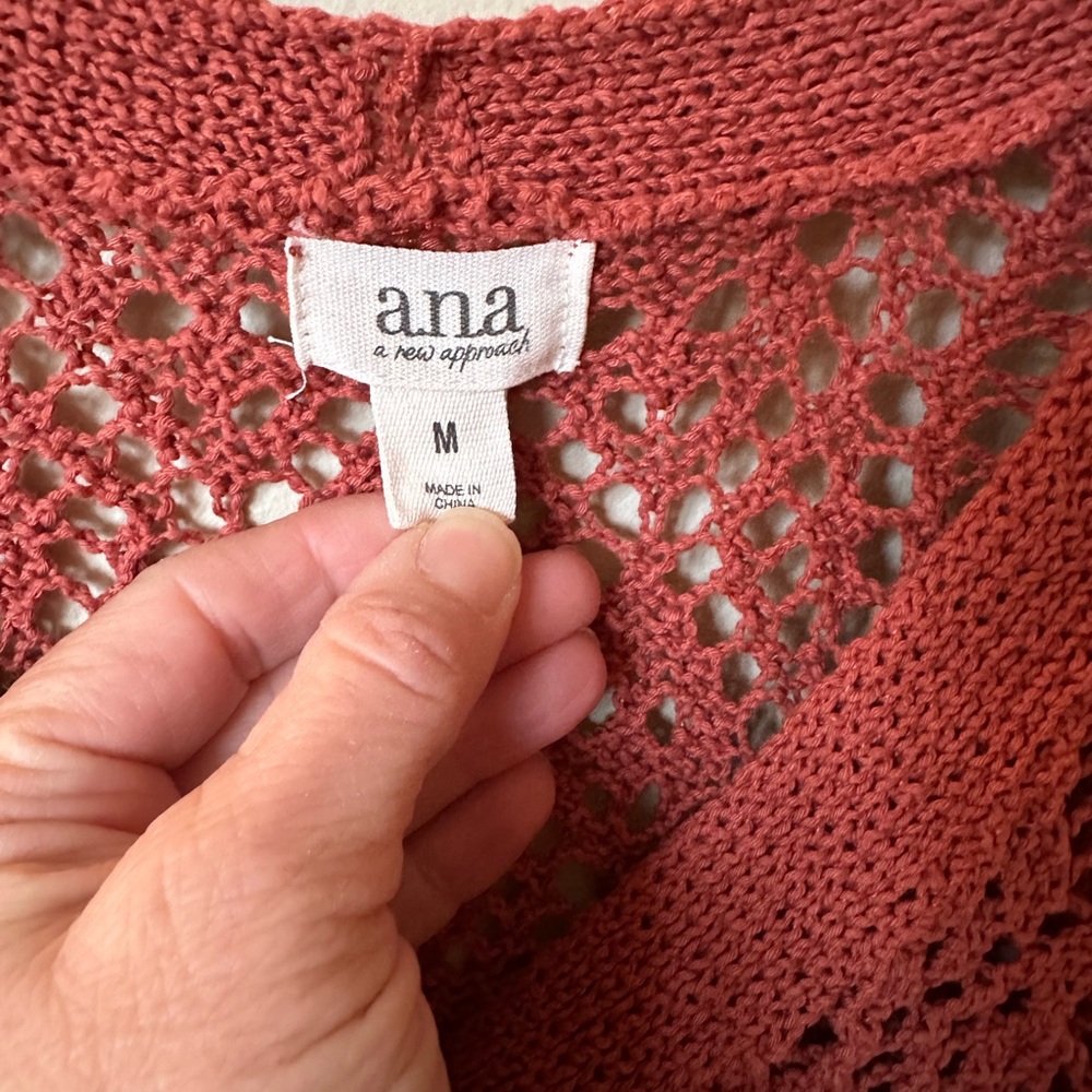 ANA SZ M rust button sweater/cardigan - Picture 2 of 4